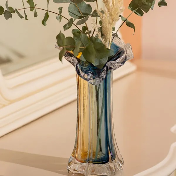 Фото - Ваза Yiwu Crystal Coast 29 см желто-синий (HP-9-4)